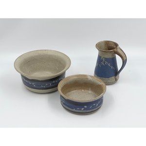 VTG 3 Pc. Ozark Roadside Tourist Studio Pottery - Hand Thrown - Vine Design